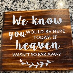 Wooden Memorial Plaque with White Text